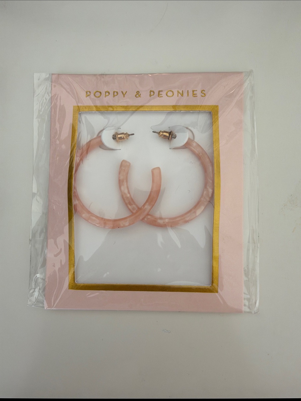 Poppy & Peonies Marbled Blush Hoop Earrings